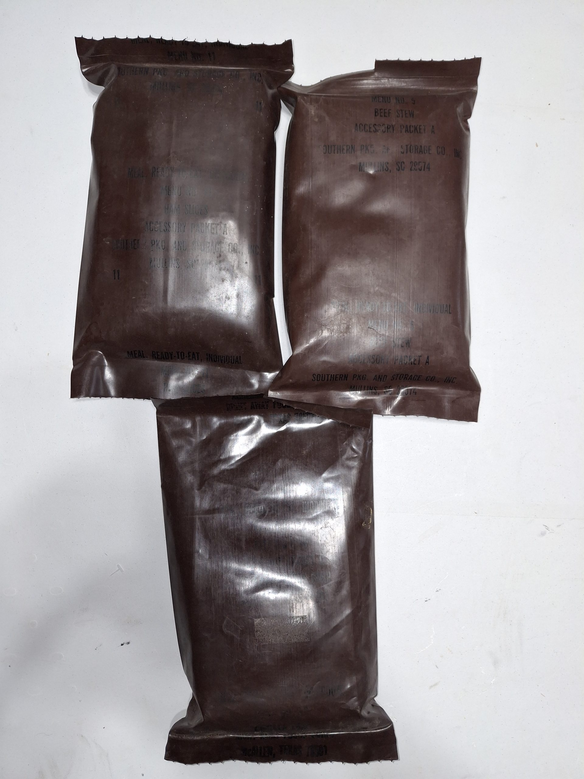 Original US MREs First Generation 3 Pack Menu 11,5,12