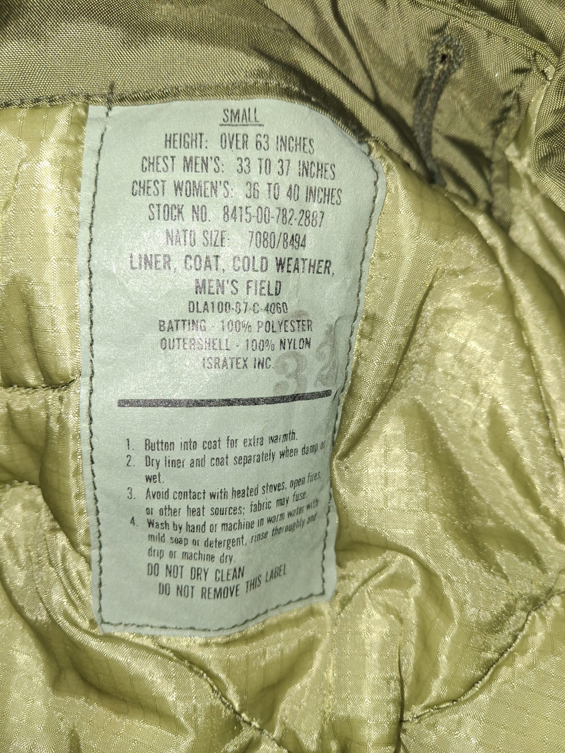 M65 Field Jacket W/Liner Small-Regular - Image 4